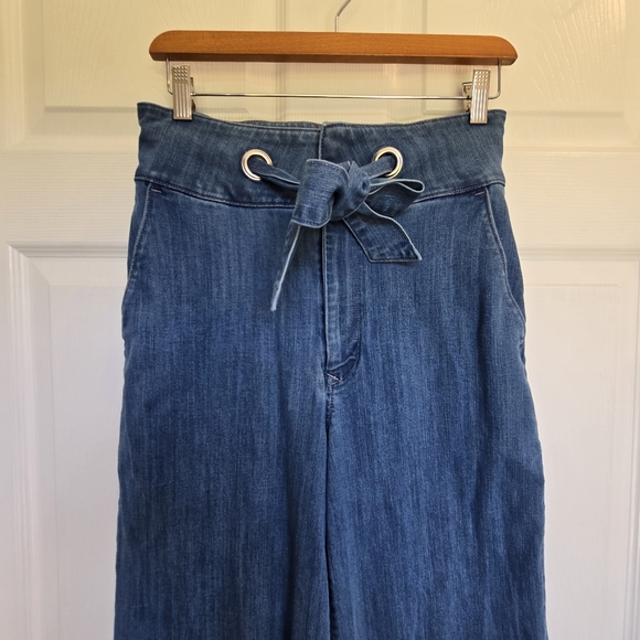 Express Modern Retro Wide Leg Super High Rise Denim Blue Jeans 4 - Picture 4 of 14